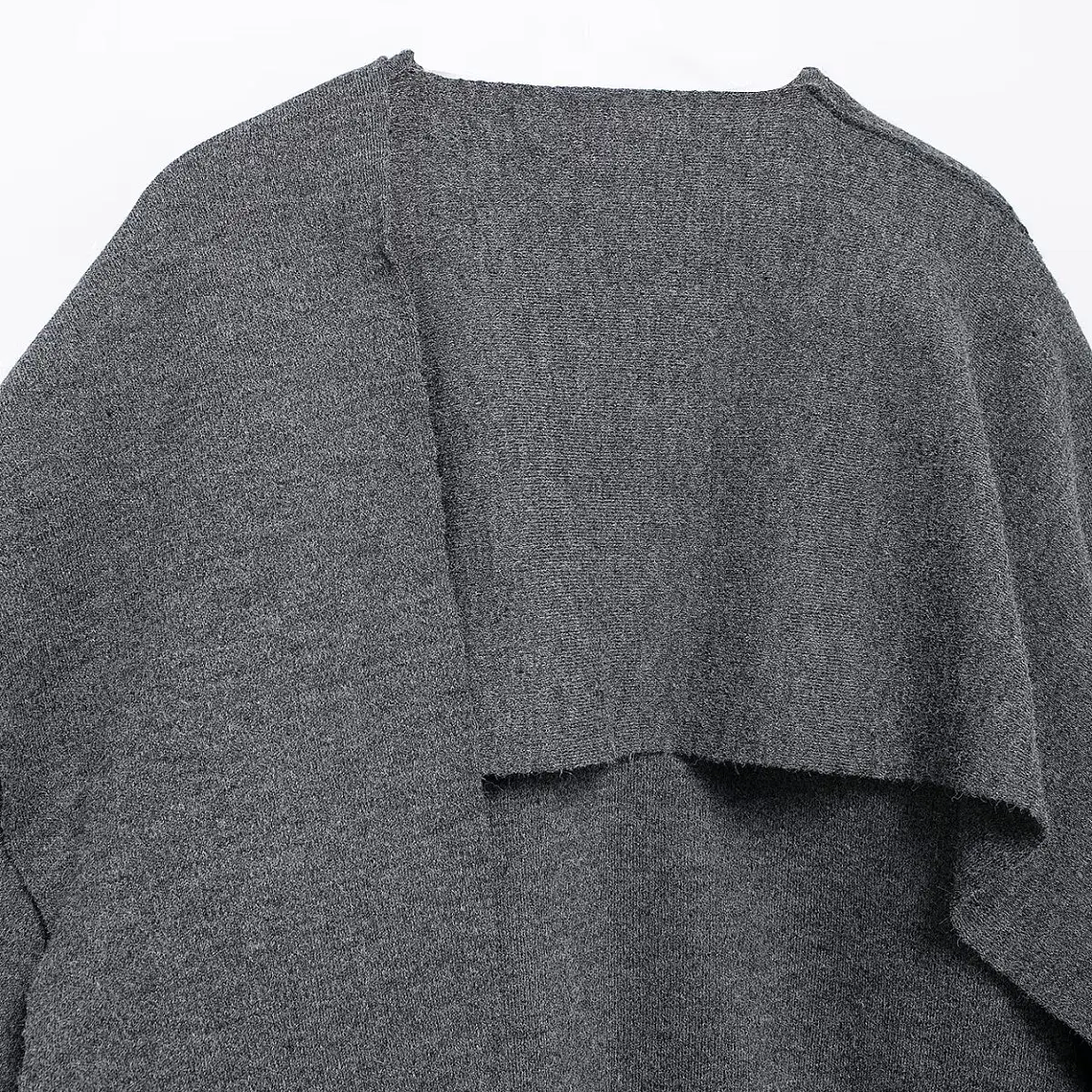 HH bufanda asimétrica de moda abrigo de punto para mujer invierno cálido manga larga un solo botón chaqueta corta de lana suelta para mujer 49