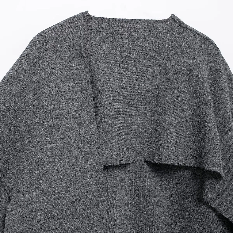 HH bufanda asimétrica de moda abrigo de punto para mujer invierno cálido manga larga un solo botón chaqueta corta de lana suelta para mujer 49