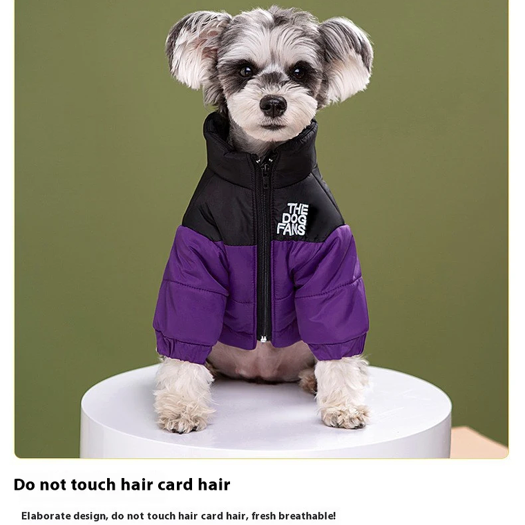 Moda ropa de abrigo para mascotas, moda bordado perro Otoño e Invierno ropa de algodón, ropa para mascotas, engrosada caliente abajo ropa 2