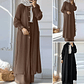 Abrigo largo musulmán de 2 piezas para mujer, traje de pantalones de pierna ancha, Ramadán, Marruecos, Dubai, Islam, conjunto informal, Kimono musulmán, trajes árabes - Thumbnail 1