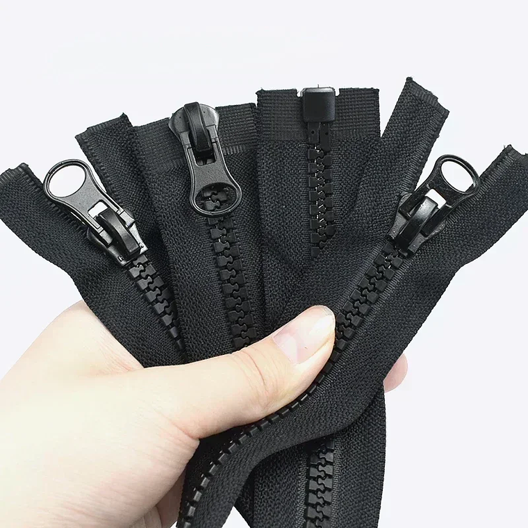 1 pieza Meetee 60-300cm 5 #   Cremalleras de resina, cremalleras de extremo abierto con doble deslizador blanco y negro para coser abrigo, tienda, cierre de cremallera, accesorios DIY 4