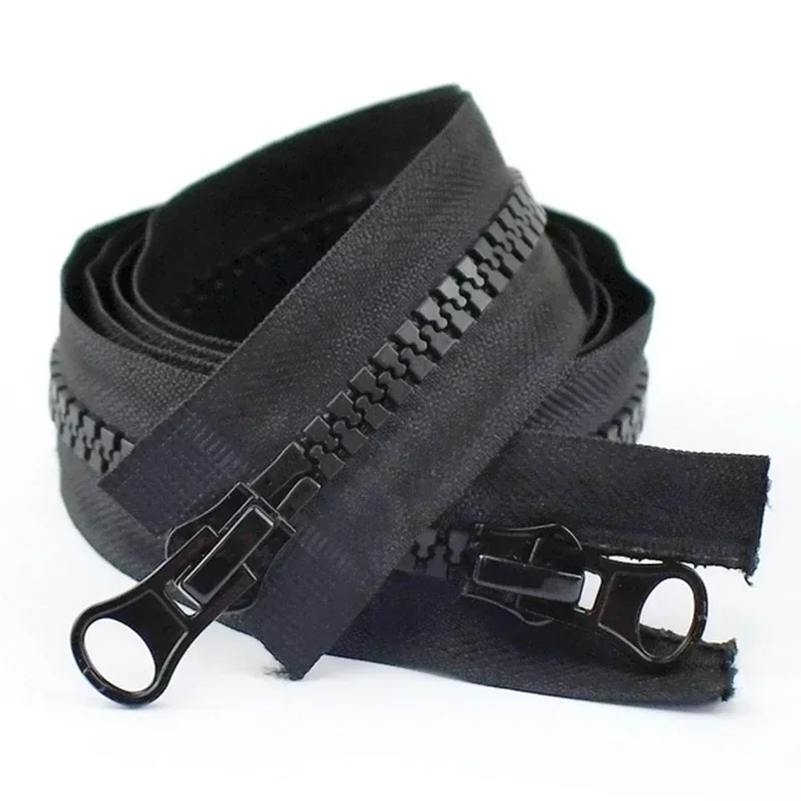 1 pieza Meetee 60-300cm 5 #   Cremalleras de resina, cremalleras de extremo abierto con doble deslizador blanco y negro para coser abrigo, tienda, cierre de cremallera, accesorios DIY 7