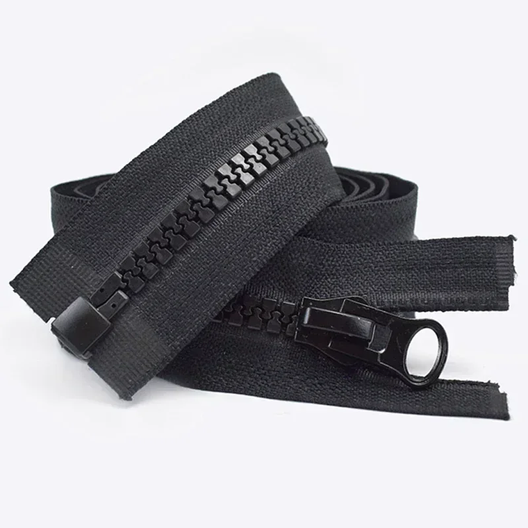 1 pieza Meetee 60-300cm 5 #   Cremalleras de resina, cremalleras de extremo abierto con doble deslizador blanco y negro para coser abrigo, tienda, cierre de cremallera, accesorios DIY 8