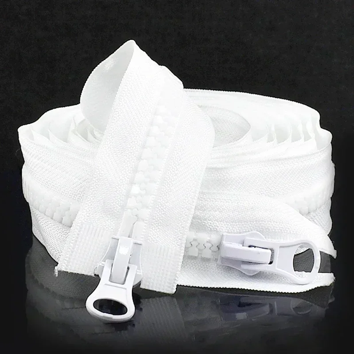 1 pieza Meetee 60-300cm 5 #   Cremalleras de resina, cremalleras de extremo abierto con doble deslizador blanco y negro para coser abrigo, tienda, cierre de cremallera, accesorios DIY 9