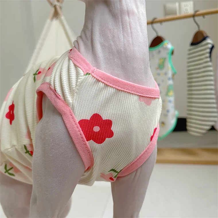 Moda Esfinge CAT cool Textile chaleco sin pelo ropa de gato Devin Rex cómodo abrigo de dibujos animados de verano y primavera ropa al aire libre artículos para mascotas 5