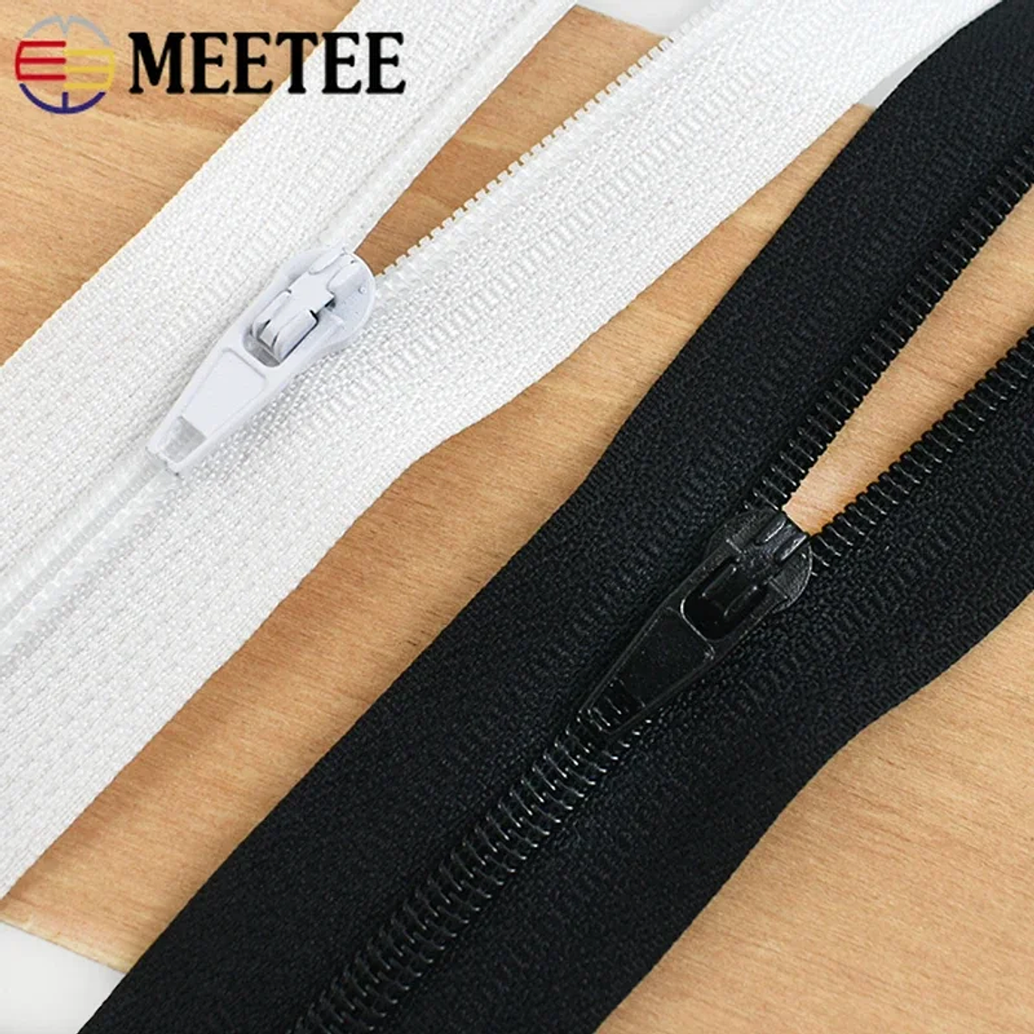5 piezas 3 #   Cremallera de nailon de 40-300cm con bloqueo automático, extremo abierto, chaqueta, abrigo, zapatos, equipo para exteriores, sujetadores de costura, accesorios de Hardware de reparaci� 3
