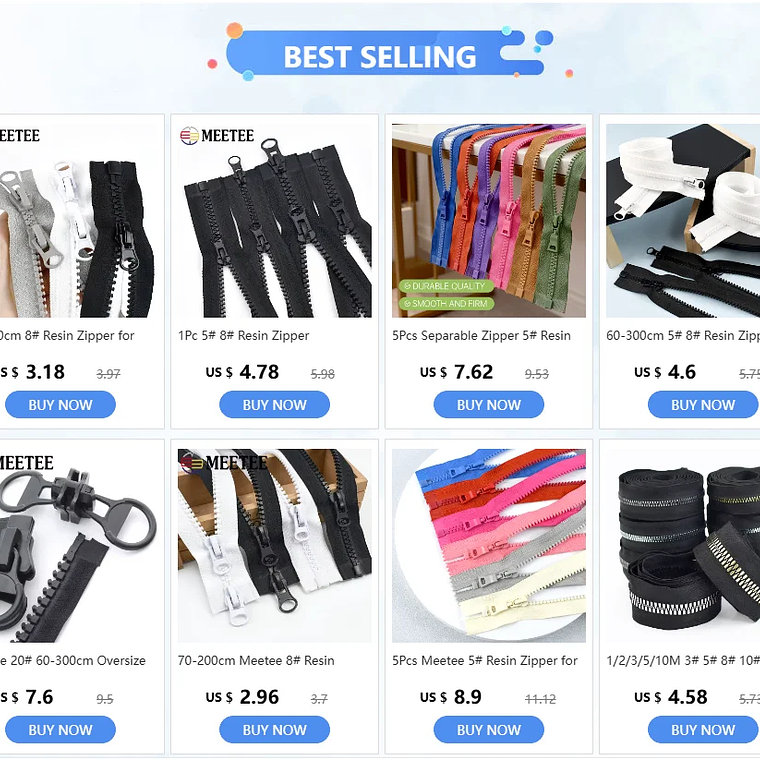 1 pieza Meetee 60-300cm 5 #   Cremalleras de resina, cremalleras de extremo abierto con doble deslizador blanco y negro para coser abrigo, tienda, cierre de cremallera, accesorios DIY 11