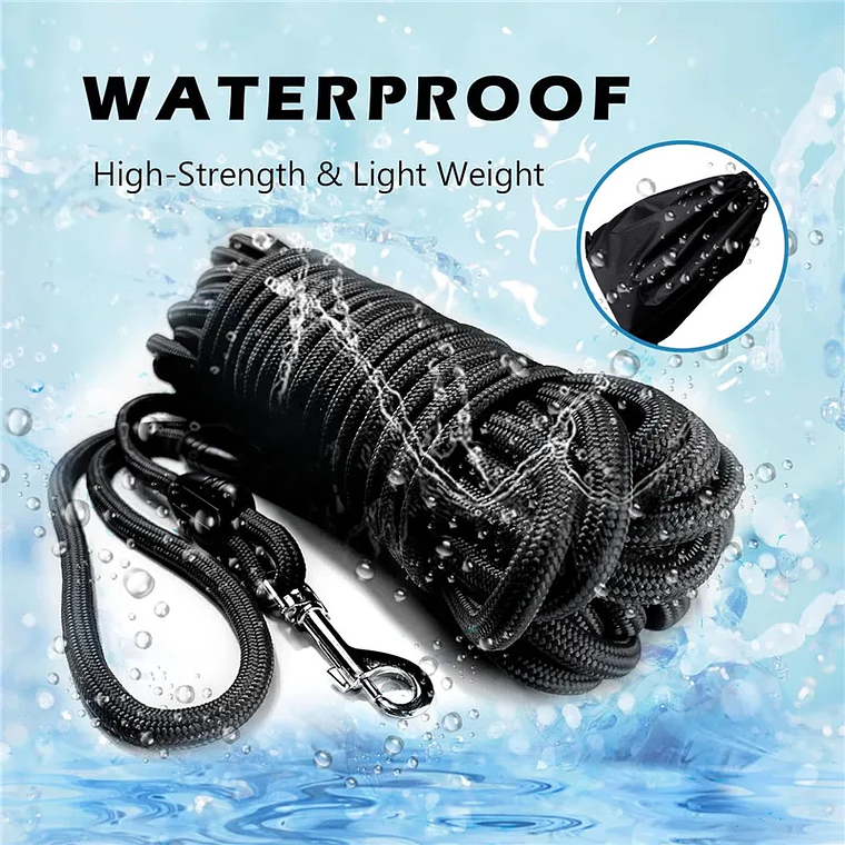 Correa de nailon para perros pequeños, medianos y grandes, cuerda redonda de seguimiento largo para caminar al aire libre, entrenamiento de mascotas, 5m, 10m, 15m 7