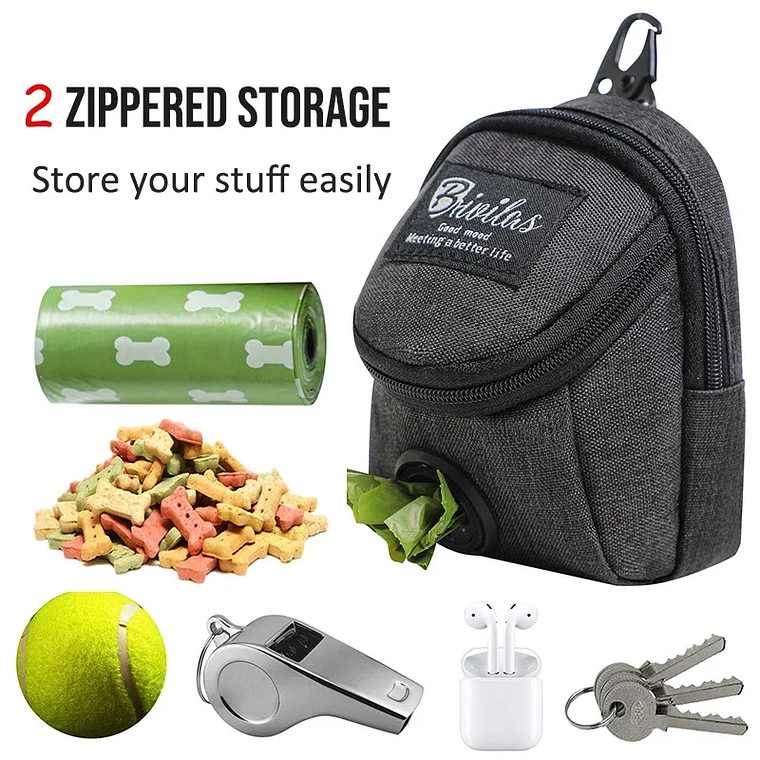 Bolsa de entrenamiento portátil para perros, bolsa de golosinas para perros al aire libre, bolsa de cintura de recompensa para aperitivos para cachorros, dispensador de bolsas para excrementos de per 12