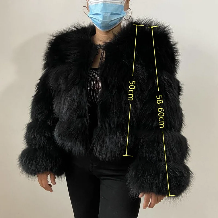 BBEIZIRU Abrigo de piel de mapache auténtica para mujer, chaqueta cálida gruesa de lujo Natural de manga larga para invierno, para clima frío a la moda 9