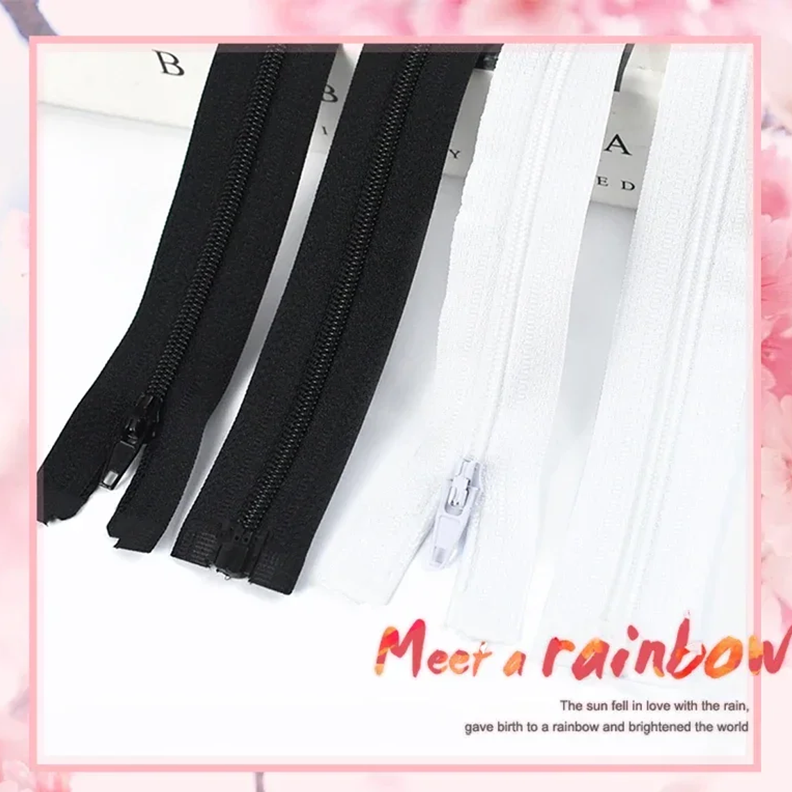 5 piezas 3 #   Cremallera de nailon de 40-300cm con bloqueo automático, extremo abierto, chaqueta, abrigo, zapatos, equipo para exteriores, sujetadores de costura, accesorios de Hardware de reparaci� 11