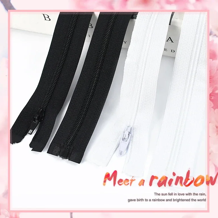 5 piezas 3 #   Cremallera de nailon de 40-300cm con bloqueo automático, extremo abierto, chaqueta, abrigo, zapatos, equipo para exteriores, sujetadores de costura, accesorios de Hardware de reparaci� 11