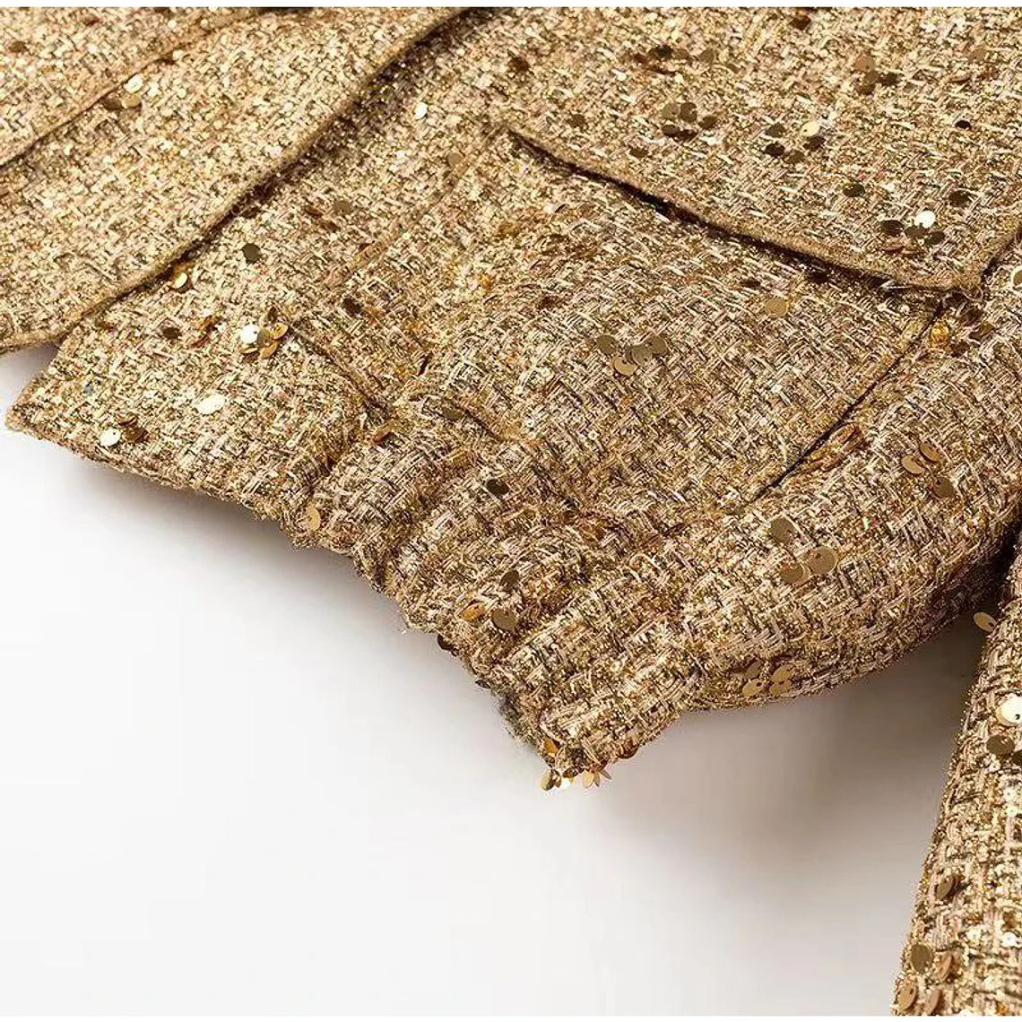 Chaqueta Bomber con lentejuelas para mujer, abrigos dorados de manga larga con cuello levantado, ropa de abrigo Vintage holgada, moda de otoño e invierno, 2023 18