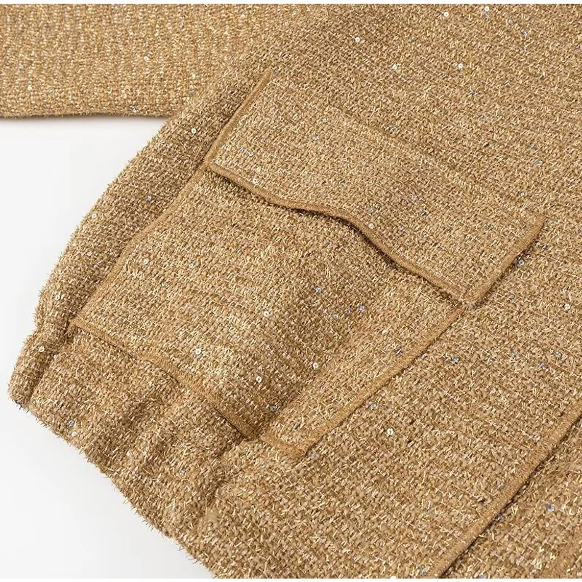 Chaqueta Bomber con lentejuelas para mujer, abrigos dorados de manga larga con cuello levantado, ropa de abrigo Vintage holgada, moda de otoño e invierno, 2023 26