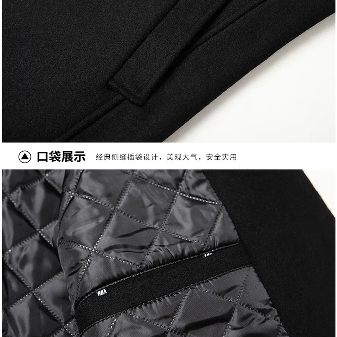 Chaqueta de negocios informal para hombre, tallas Eur, otoño e invierno, abrigo de lana 40% de lana con doble botonadura de gama alta, gabardina cálida 22