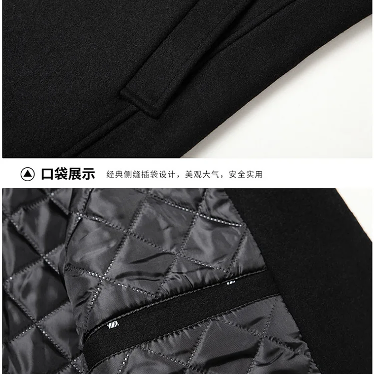 Chaqueta de negocios informal para hombre, tallas Eur, otoño e invierno, abrigo de lana 40% de lana con doble botonadura de gama alta, gabardina cálida 22