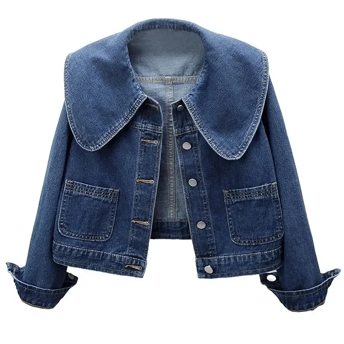 Chaqueta Vaquera de Mezclilla para Mujer, Otoño 2026, Manga Larga, Informal, Corta, Chaqueta de Mezclilla, Ropa Exterior, Casaco, Jaqueta Feminina 11