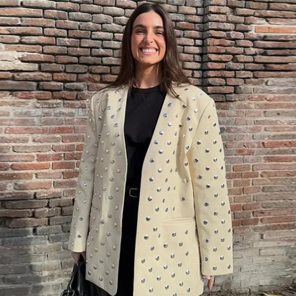 Chaqueta de ante verde y marrón con cremallera para mujer, abrigo Vintage de manga larga con cuello vuelto para ir al trabajo, prendas de vestir exteriores de calle para primavera 2025, Tops para muj 3