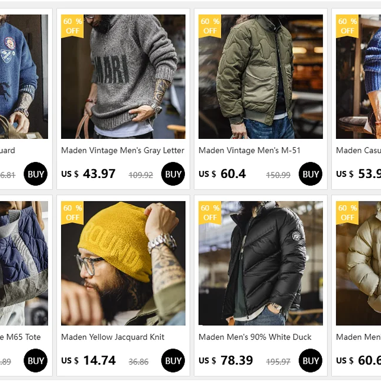 Maden Abrigo masculino pesado M47 Largo medio abrigo con capucha gruesa Puños ajustables Muchos bolsillos Abrigo acolchado con forro polar para el invierno 8