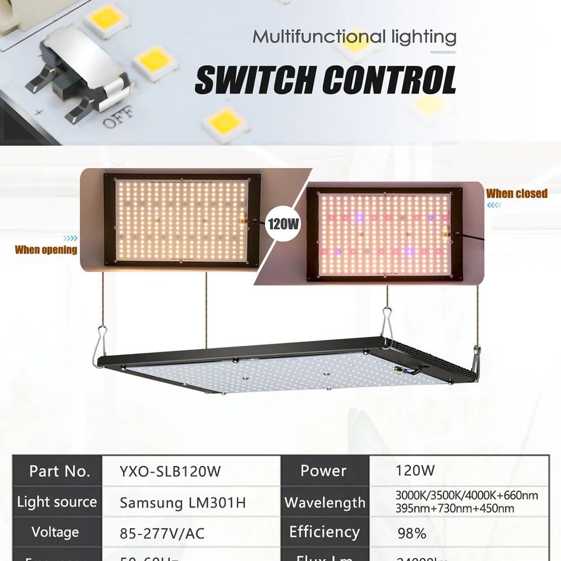 120W 240W Sam-ng LM301h Quantum LED lámpara de tablero de luz de cultivo IR UV fitoamplificador de espectro completo para plantas hidropónicas controlador MeanWell 10