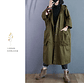 Gabardina de gran tamaño para primavera y otoño para mujer, cortavientos holgado y versátil con capucha, abrigo largo para mujer, chaqueta con bolsillo B - Miniatura 23