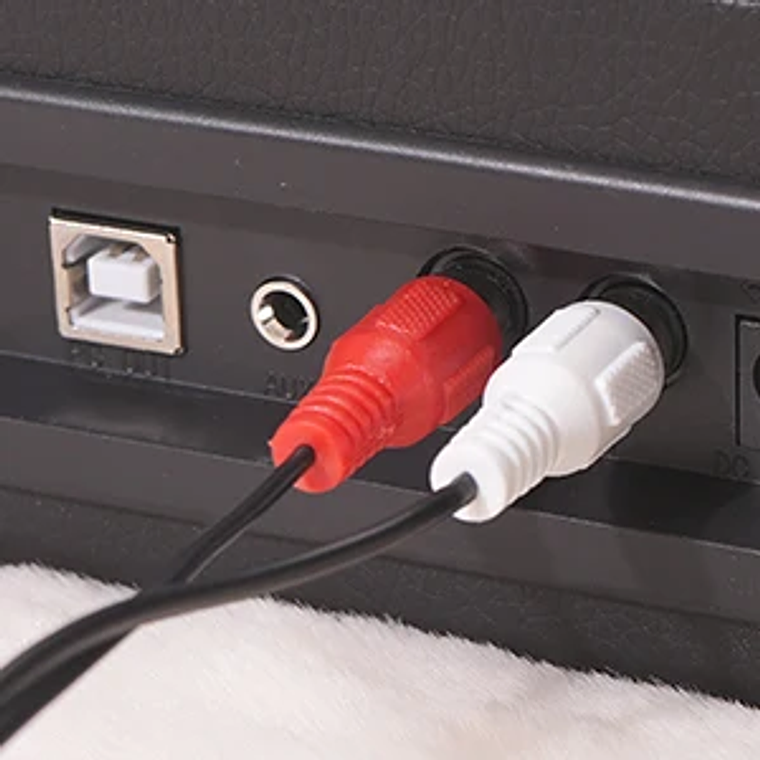 Reproductor LP de maleta portátil, transmisión por correa de 3 velocidades, reproductor de discos de vinilo Bluetooth con altavoces y grabación, conector RCA/AUX/HP 14