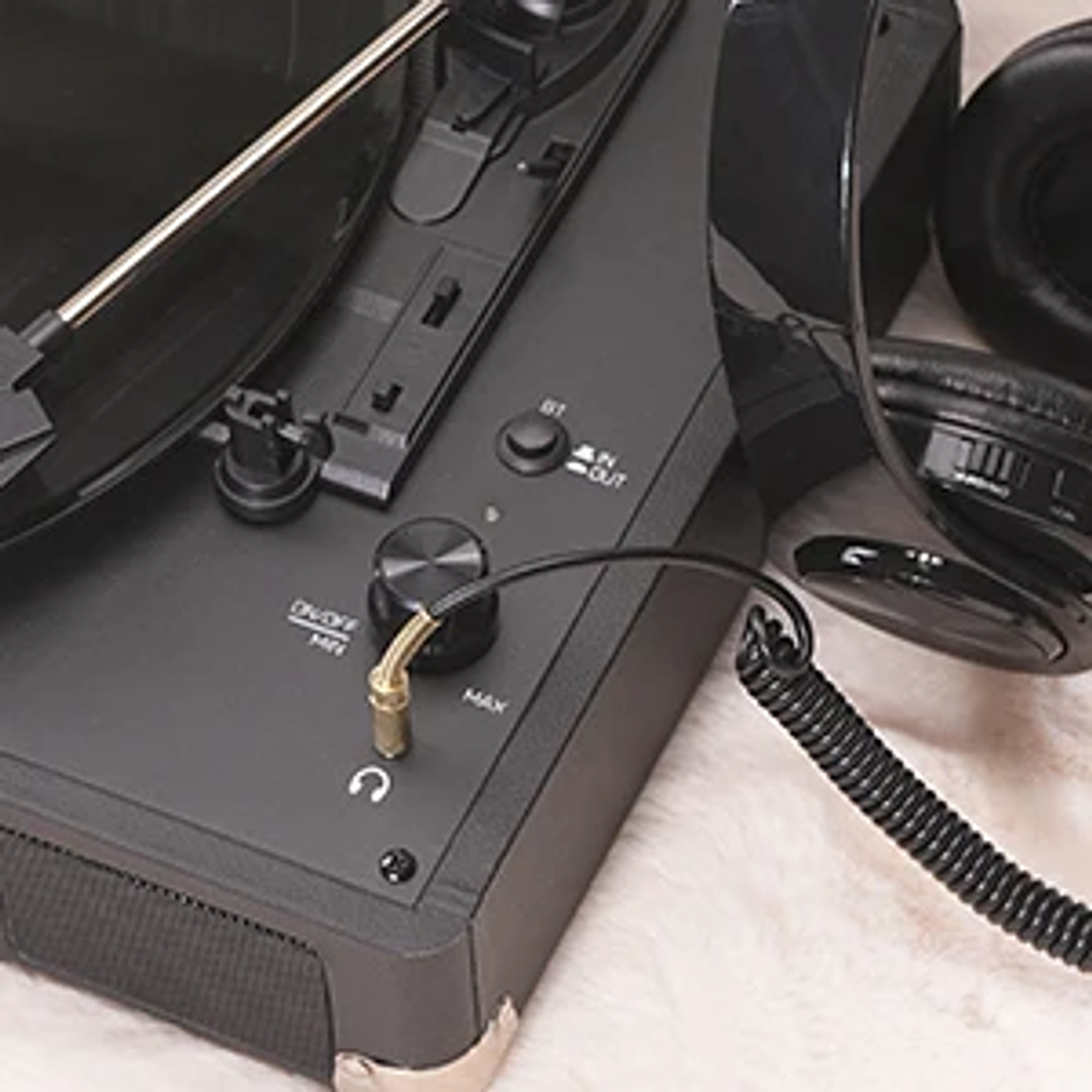 Reproductor LP de maleta portátil, transmisión por correa de 3 velocidades, reproductor de discos de vinilo Bluetooth con altavoces y grabación, conector RCA/AUX/HP 15