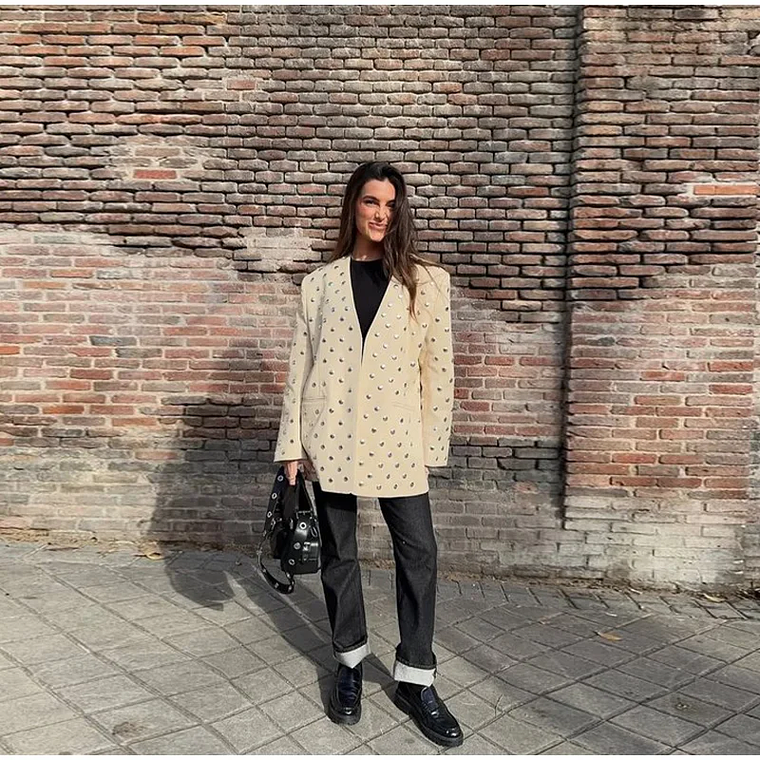 Chaqueta de ante verde y marrón con cremallera para mujer, abrigo Vintage de manga larga con cuello vuelto para ir al trabajo, prendas de vestir exteriores de calle para primavera 2025, Tops para muj 16