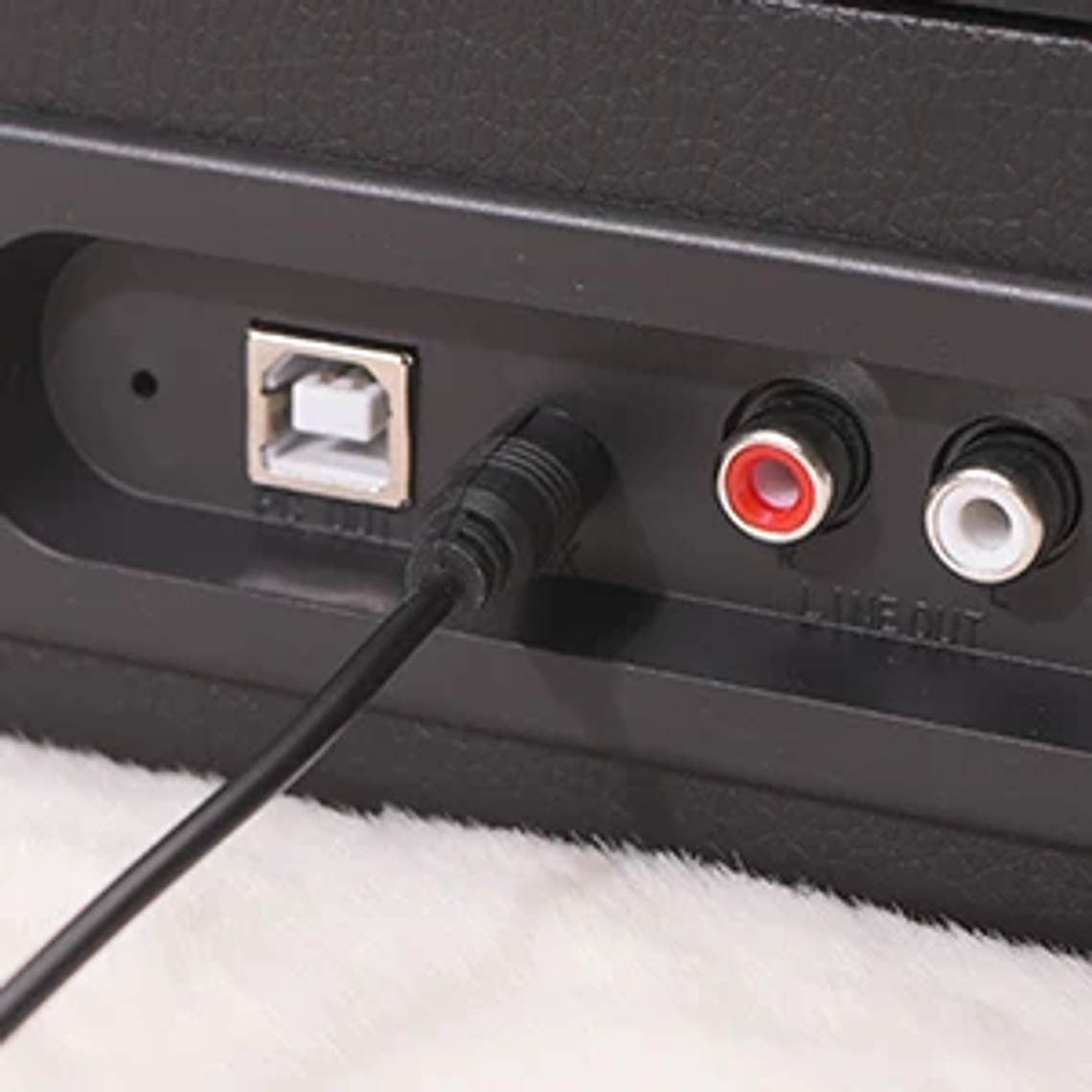 Reproductor LP de maleta portátil, transmisión por correa de 3 velocidades, reproductor de discos de vinilo Bluetooth con altavoces y grabación, conector RCA/AUX/HP 18