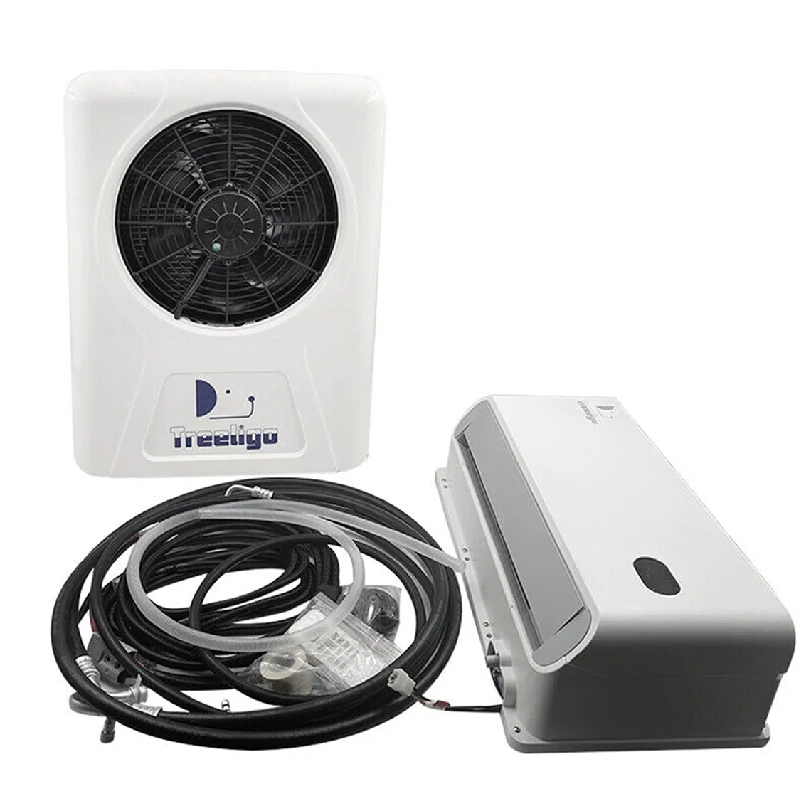 Treeligo 10500BTU aire acondicionado de refrigeración de estacionamiento eléctrico para coche 12V/24V unidad de aire acondicionado de aire dividido para camión caravana Camper Van RV 20