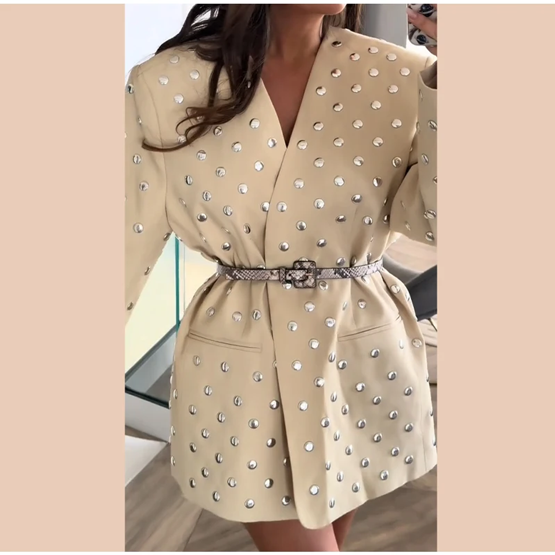 Chaqueta de ante verde y marrón con cremallera para mujer, abrigo Vintage de manga larga con cuello vuelto para ir al trabajo, prendas de vestir exteriores de calle para primavera 2025, Tops para muj 20