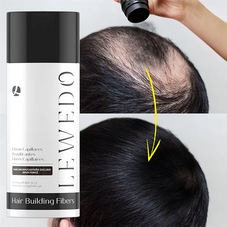 LEWEDO-polvo de fibra para el cabello, 25g, queratina, fibra para construcción del cabello, polvo para el crecimiento del cabello, polvo para peinar el cabello, producto para el crecimiento del cabel 1