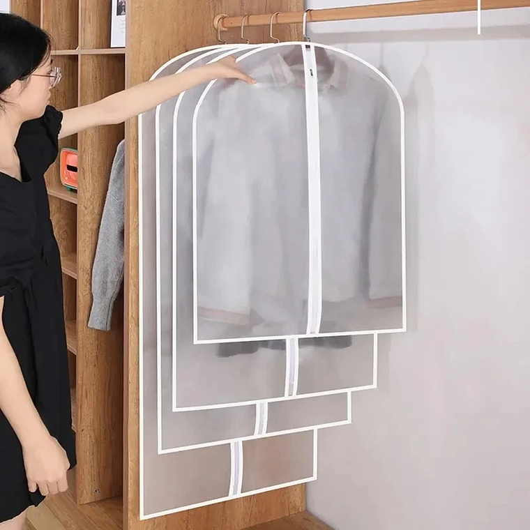 Funda antipolvo para colgar ropa, funda para vestido de novia, bolsa de almacenamiento para abrigo de traje, organizador de bolsas de ropa, organizador de ropa colgante para armario 6