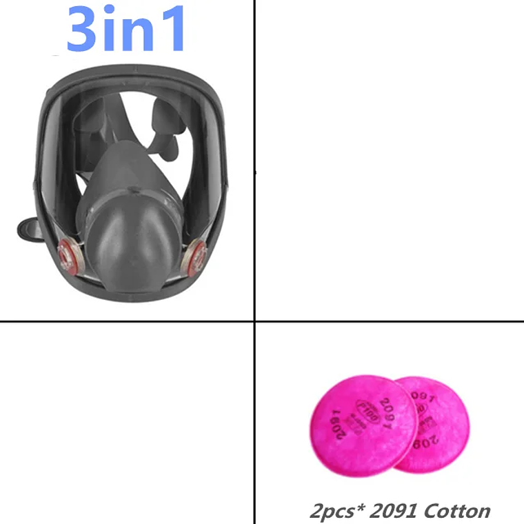 Mascarilla facial completa 27 en 1, reutilizable, amplio campo de visión, ampliamente utilizada en pintura y soldadura de carpintería 6800 respirador 8