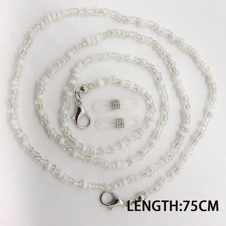 Cadenas de gafas de moda para mujer, cadenas de gafas de sol de cristal, soporte de cordón antideslizante para gafas, collar con cordón bohemio 5