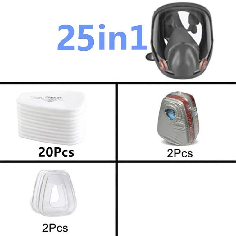 Mascarilla facial completa 27 en 1, reutilizable, amplio campo de visión, ampliamente utilizada en pintura y soldadura de carpintería 6800 respirador 9
