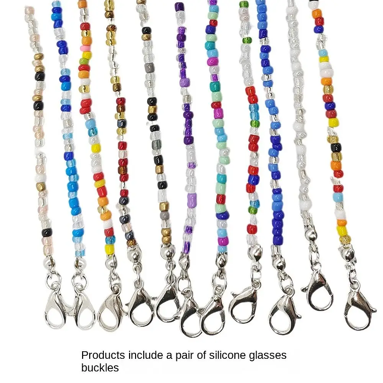 Cadenas de gafas de moda para mujer, cadenas de gafas de sol de cristal, soporte de cordón antideslizante para gafas, collar con cordón bohemio 6