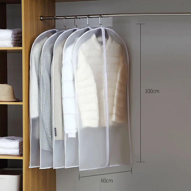 Funda antipolvo para colgar ropa, funda para vestido de novia, bolsa de almacenamiento para abrigo de traje, organizador de bolsas de ropa, organizador de ropa colgante para armario 8