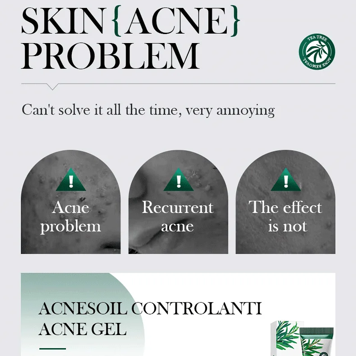 SADOER árbol de té crema eliminadora de acné cuidado de la piel Facial Control de aceite cremas de Gel Facial hidratante crema Facial cuidado de la piel 8