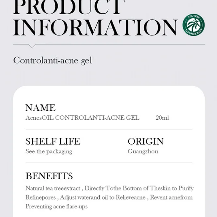 SADOER árbol de té crema eliminadora de acné cuidado de la piel Facial Control de aceite cremas de Gel Facial hidratante crema Facial cuidado de la piel 12