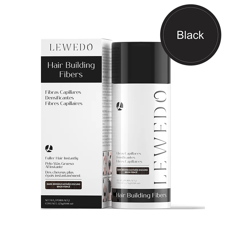 LEWEDO-polvo de fibra para el cabello, 25g, queratina, fibra para construcción del cabello, polvo para el crecimiento del cabello, polvo para peinar el cabello, producto para el crecimiento del cabel 7