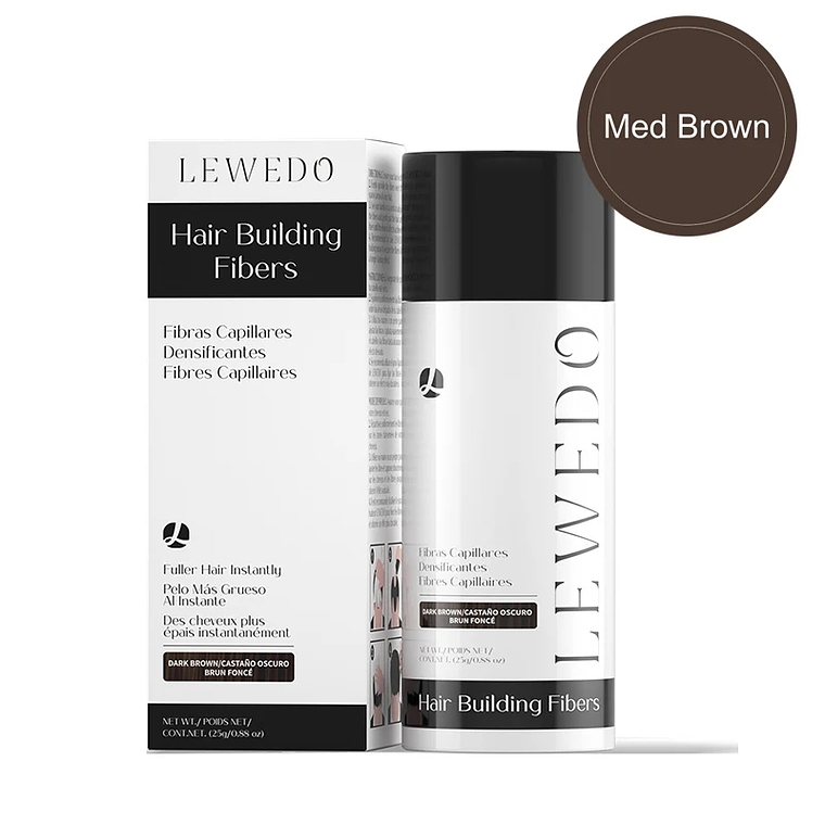 LEWEDO-polvo de fibra para el cabello, 25g, queratina, fibra para construcción del cabello, polvo para el crecimiento del cabello, polvo para peinar el cabello, producto para el crecimiento del cabel 9