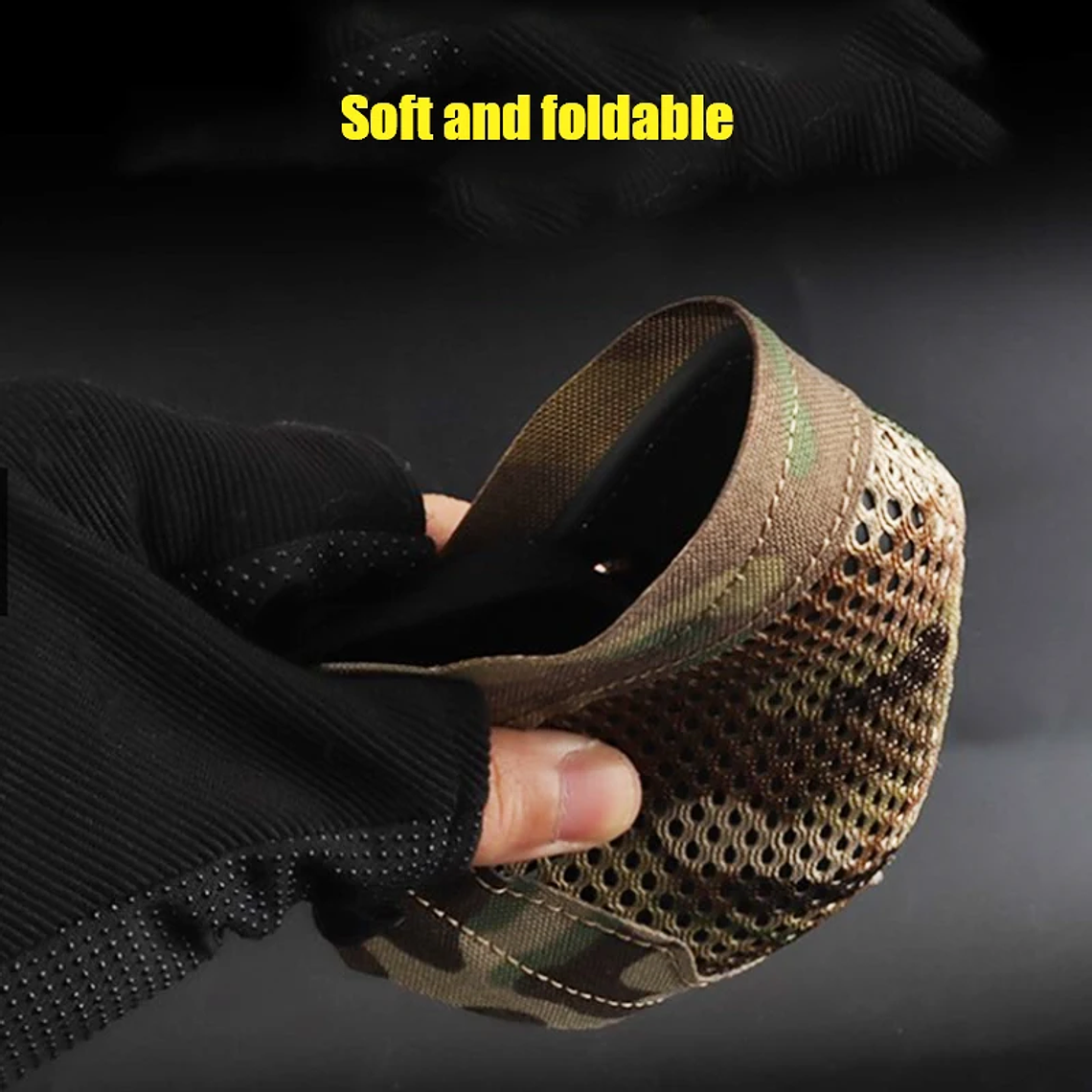 Máscara táctica de tiro MSK1, mascarilla de silicona plegable, protectora de media cara para entrenamiento de tiro, caza al aire libre 13