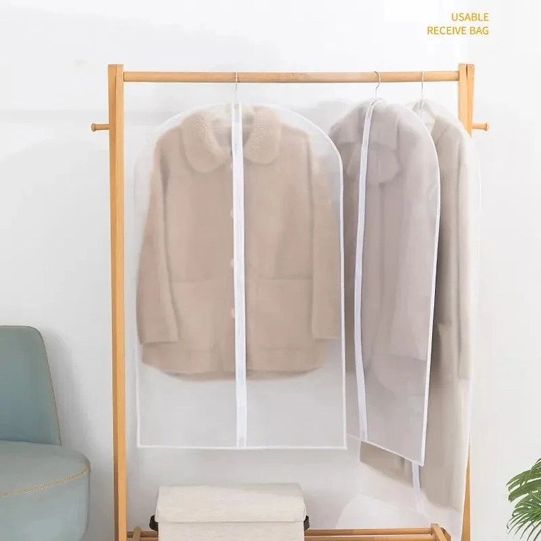 Funda antipolvo para colgar ropa, funda para vestido de novia, bolsa de almacenamiento para abrigo de traje, organizador de bolsas de ropa, organizador de ropa colgante para armario 12
