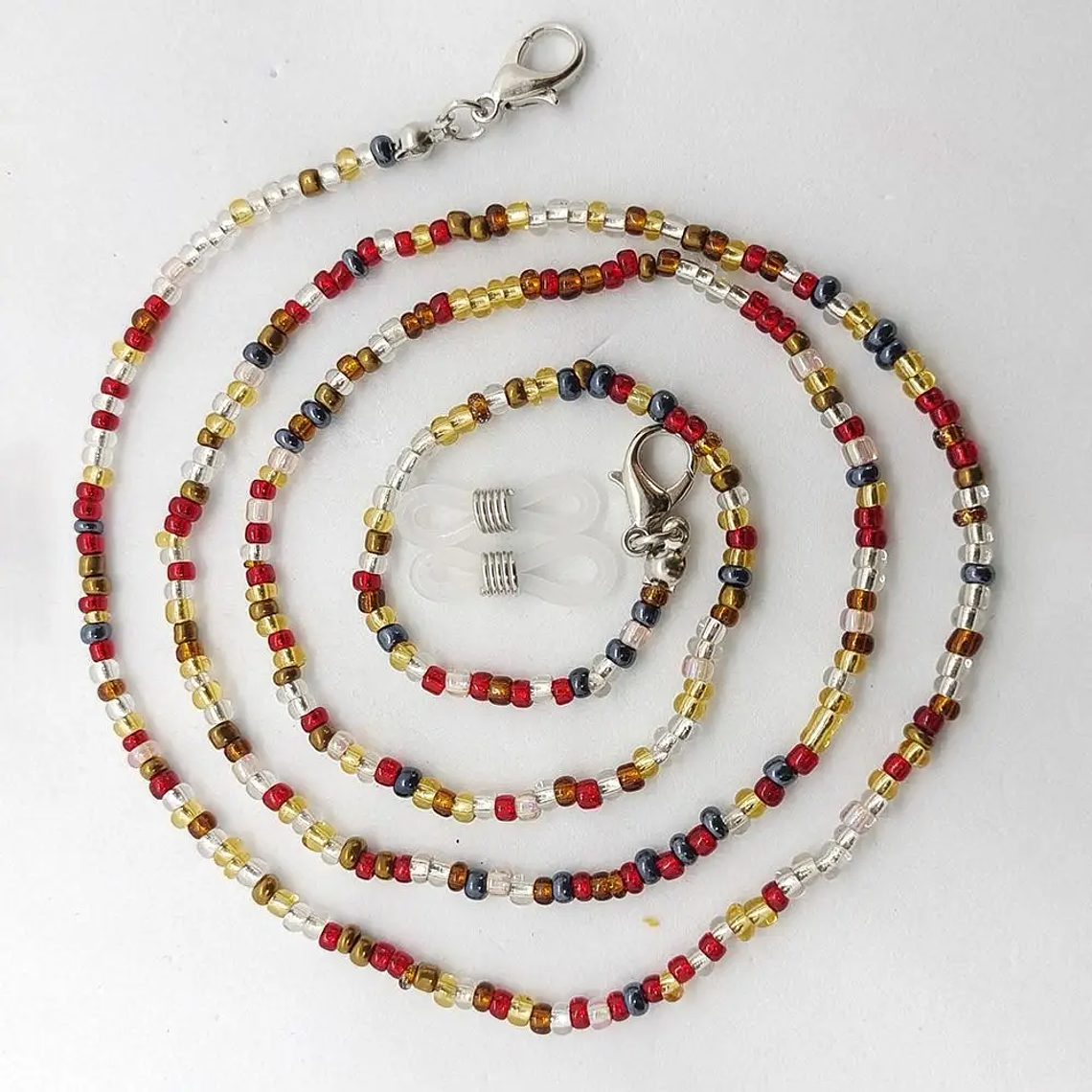 Cadenas de gafas de moda para mujer, cadenas de gafas de sol de cristal, soporte de cordón antideslizante para gafas, collar con cordón bohemio 13