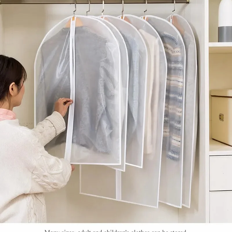 Funda antipolvo para colgar ropa, funda para vestido de novia, bolsa de almacenamiento para abrigo de traje, organizador de bolsas de ropa, organizador de ropa colgante para armario 14