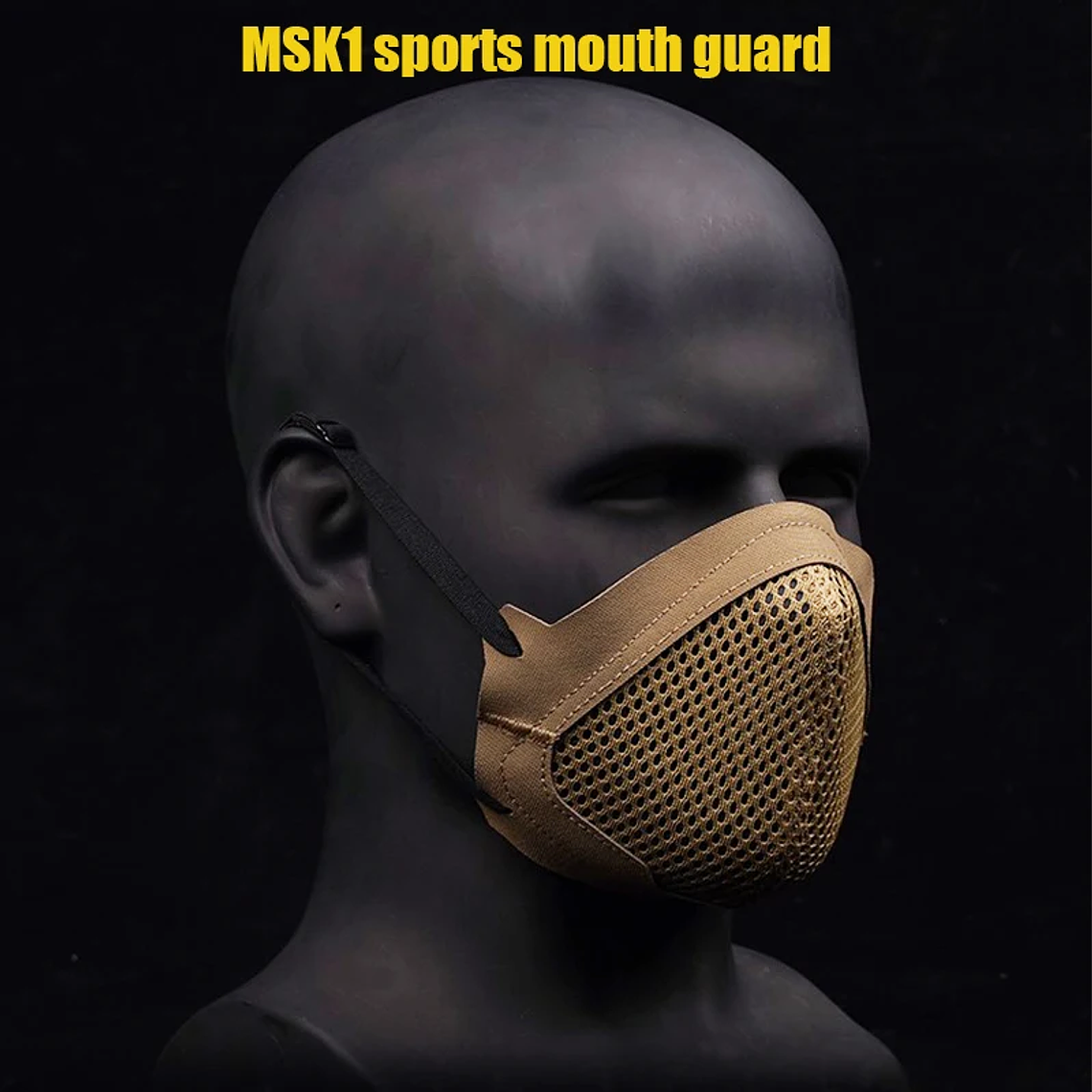 Máscara táctica de tiro MSK1, mascarilla de silicona plegable, protectora de media cara para entrenamiento de tiro, caza al aire libre 15