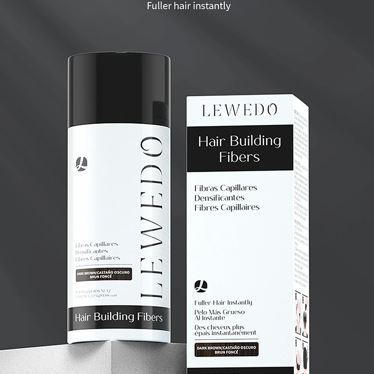 LEWEDO-polvo de fibra para el cabello, 25g, queratina, fibra para construcción del cabello, polvo para el crecimiento del cabello, polvo para peinar el cabello, producto para el crecimiento del cabel 11