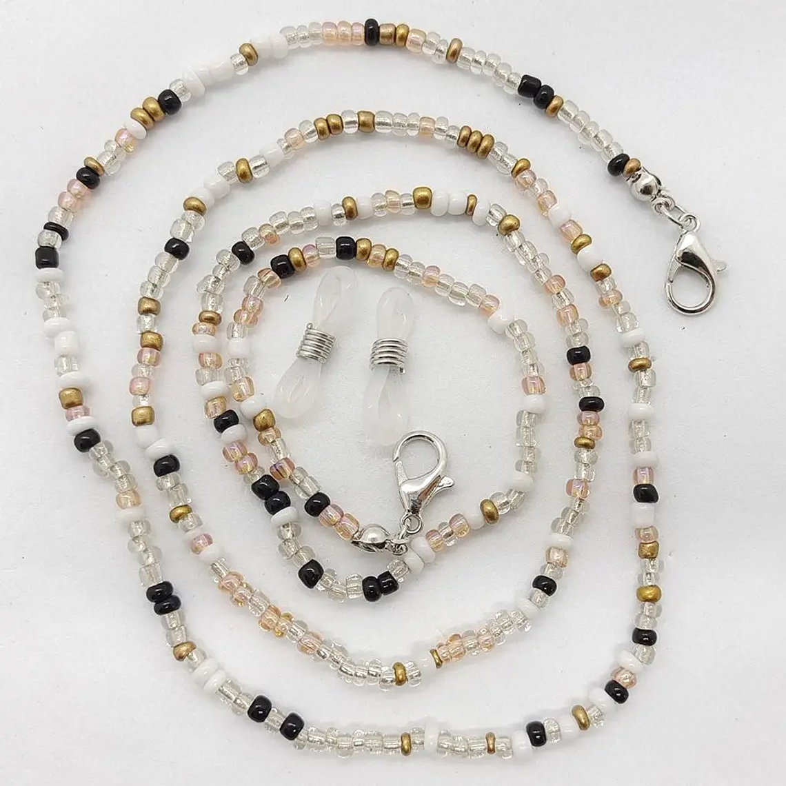 Cadenas de gafas de moda para mujer, cadenas de gafas de sol de cristal, soporte de cordón antideslizante para gafas, collar con cordón bohemio 17