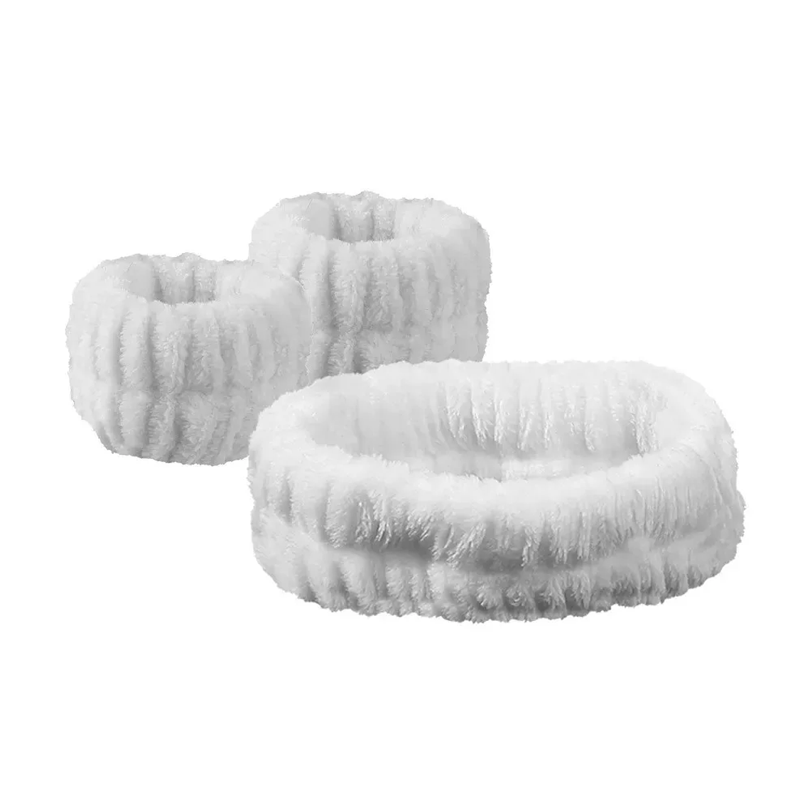 Diadema con lazo, conjunto de muñequera, toalla elástica suave para lavado de cara, ducha, maquillaje, Yoga, deportes, diadema para el cuidado de la piel para mujeres y niñas 8